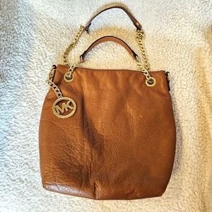 Michael by Michael Kors Carmel brown leather shoulder bag
